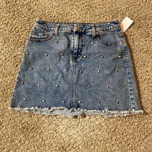 Denim blue mini skirt
